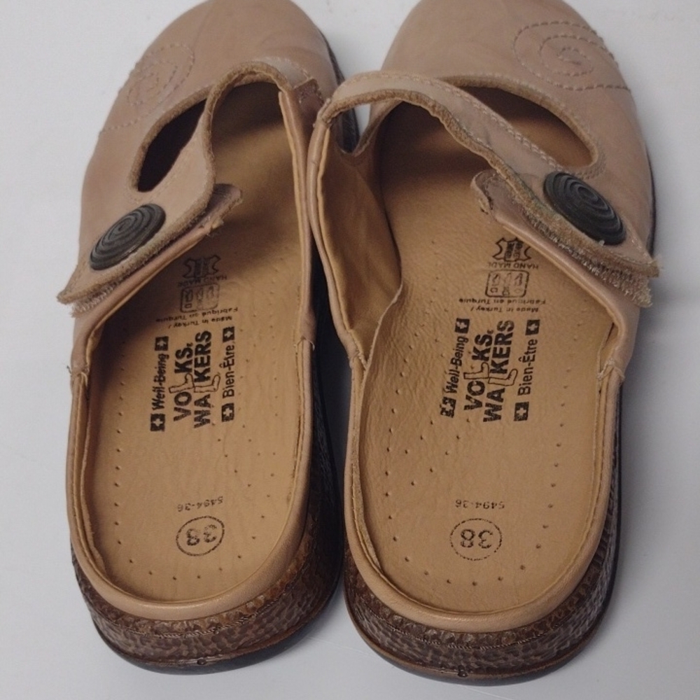 Tan Leather Mules Comfortable Clogs - Picture 7 of 9